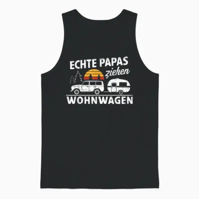 Wohnwagen Zubehör & Camping Geschenke Für Camper - Echte Papas Ziehen Wohnwagen - Camping T-Shirt Schwarz, Unisex, Klein, Kurzarm, Sommer Unisex Tank Top - Black