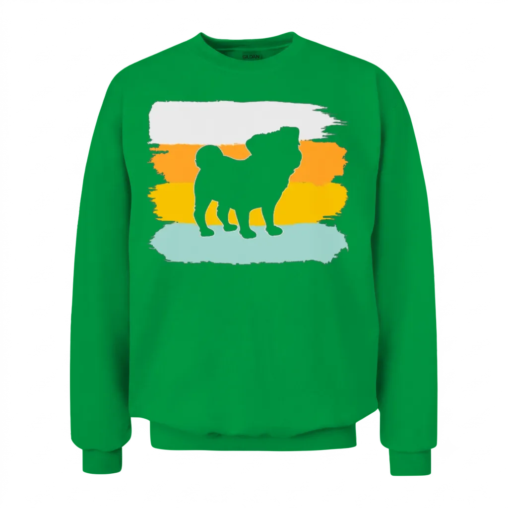 Pug Retro Unisex Sweatshirt - Irish Green