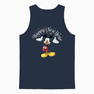 Disney New Year's Mickey Mouse Happy New Year Portrait Unisex Tank Top - Navy