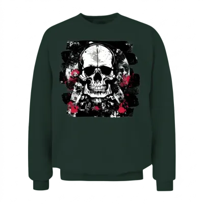 Skull Trash Polka Heavy Metal Rock Unisex Sweatshirt - Forest