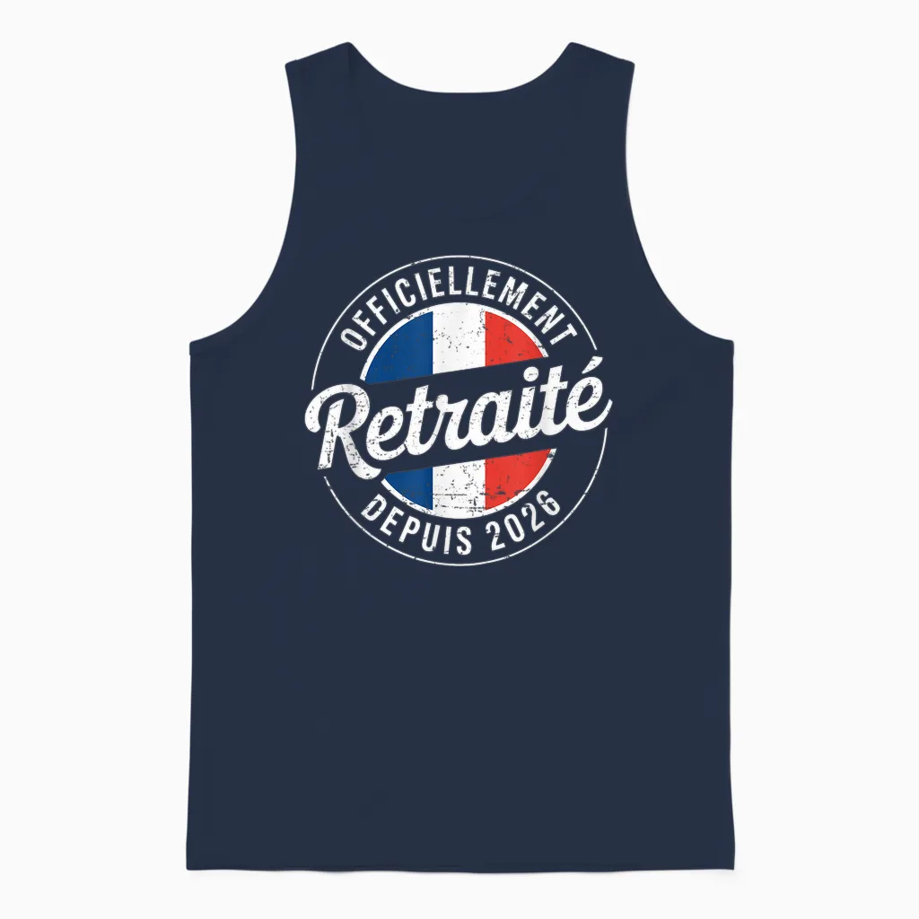 Retirement 2026 Man Officially Retired Unisex Tank Top in Navy
