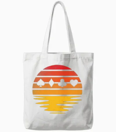 Poker Retro Tote Bags - White