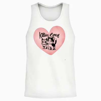 'kitten Love' Cat Petlove Heart Gd Unisex Tank Top - White