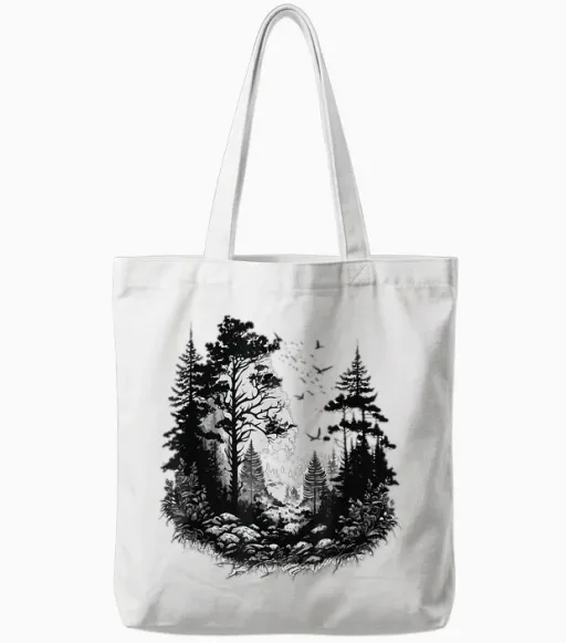 Baum Natur Bäume Wald Umweltschutz Klimaschutz Rescue T-Shirt, Gray Tote Bags - White