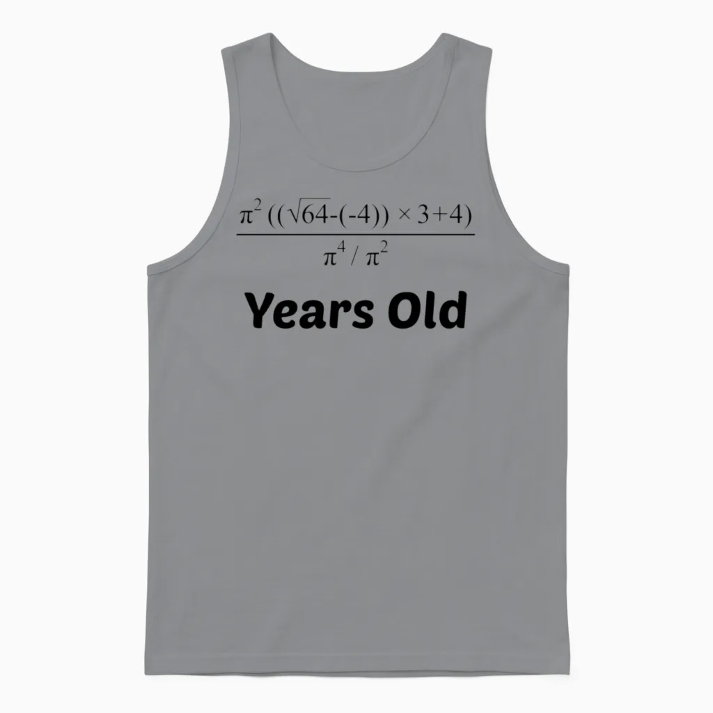 Algebra Equation 40th Birthday Unisex Tank Top in Sport Grey