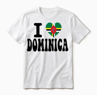 Souvenir De Voyage Rétro Avec Inscription « I Love Dominica » Unisex T-Shirt - White