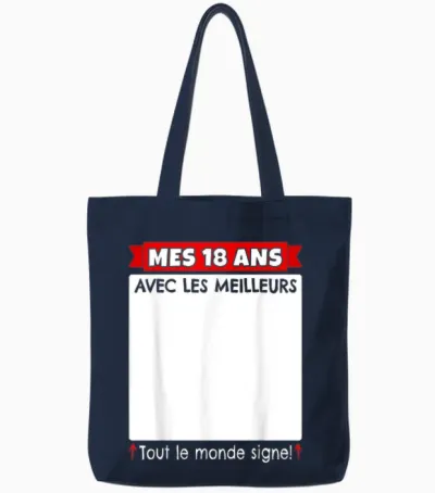 18 Years to Sign 18 Years Birthday Boy Girl Anniv 18 Tote Bags - Navy