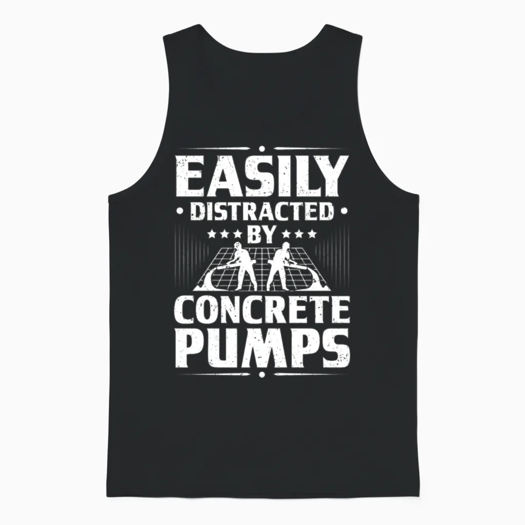 Concrete Worker Concreter Concrete Builder Unisex Tank Top in Black