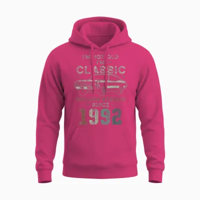 Née En 1992, 34e Anniversaire Voiture Classique Unisex Hoodie - Heliconia