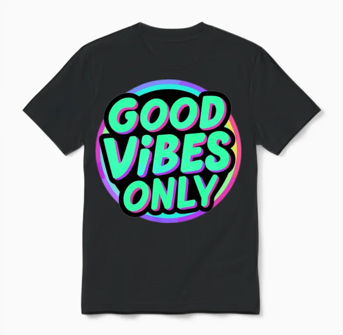 Only Positive Message for a Man And Unisex T-Shirt in Black