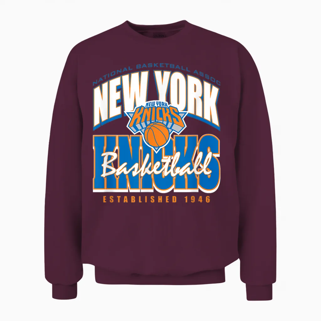 Nba Official New York Knicks Sorgen Für Krach Unisex Sweatshirt in Maroon