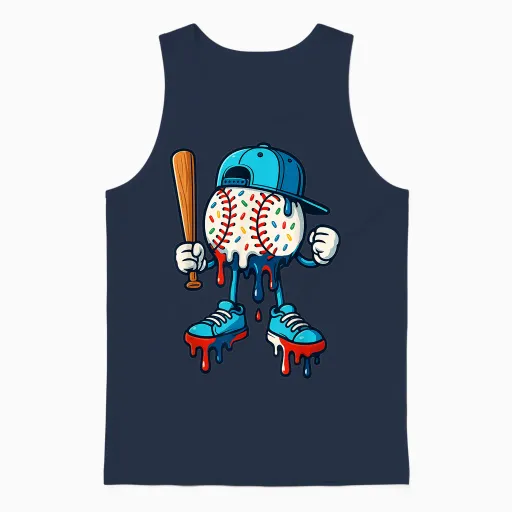Baseball Lifestyle 101 Apparel Youth Baseball Drip Icecream Unisex Tank Top - Navy