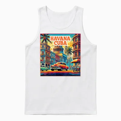 Havana Cuba Shirts Family Travel Tourist Vintage Retro City Unisex Tank Top - White