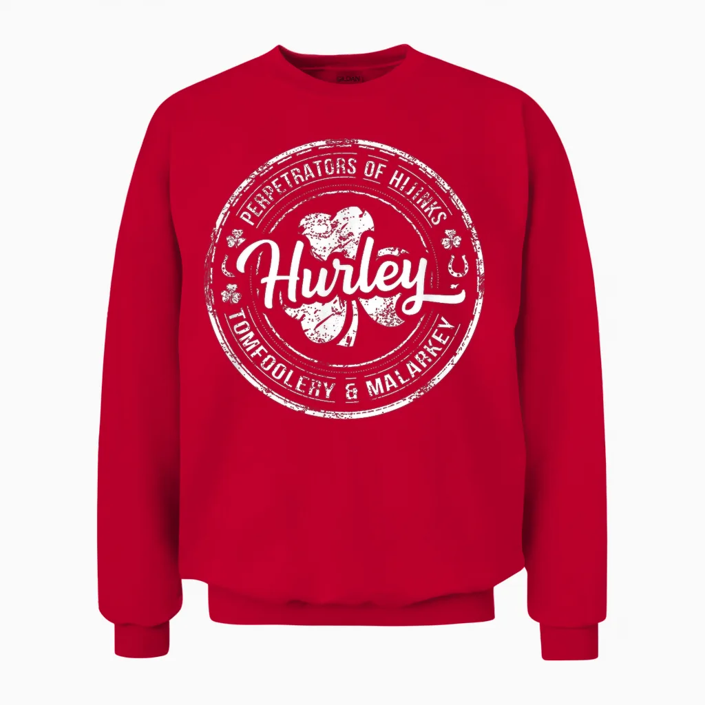 Hurley Irish Family Name Unisex Sweatshirt in Red