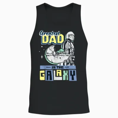 Star Wars the Mandalorian & Grogu Greatest Dad in the Galaxy Unisex Tank Top - Black