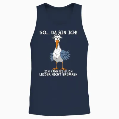 Lustige Spruch Norden Seagull Möwe So ... Da Bin Ich ! Unisex Tank Top - Navy