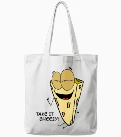 Funny Cheese Shirt Funny Picture Tote Bags - White