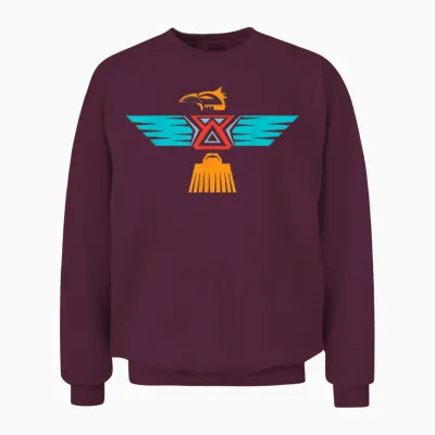 Thunderbird Stammeskunst Native American Indianer Indigene Unisex Sweatshirt - Maroon