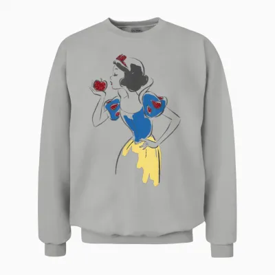 Disney Princess Snow White Apple Glitter Unisex Sweatshirt - Ash