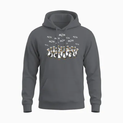 Moin Funny North Sea Seagull Seagulls Sabbel Moin-Moin T-Shirt, Black Unisex Hoodie - Charcoal