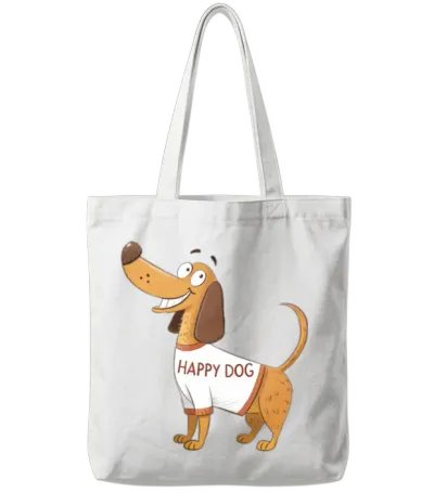Cartoon Dog Tote Bags - White