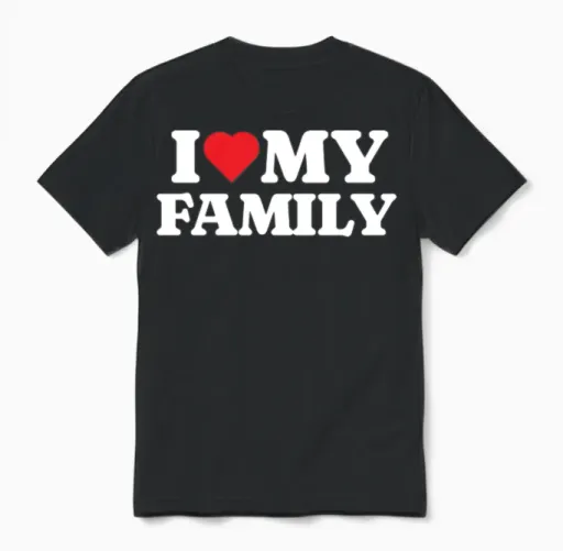 I Love My Family Unisex T-Shirt in Black
