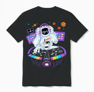 Psytrance Dj Astronaut Electronic Music Gift For Unisex T-Shirt - Black