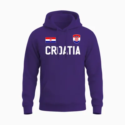 Croatia Unisex Hoodie - Purple