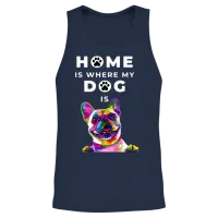 Dog- Home Is Where the Dog Is Unisex Tank Top - Navy – 2
