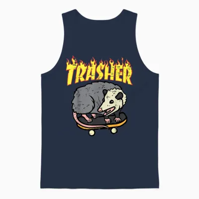 Opossum Skateboard Trasher Funny Possum Skater Men Boys Unisex Tank Top - Navy