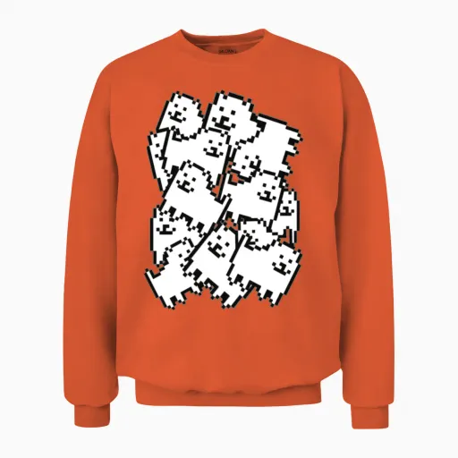 Undertale Annoying Dog Collage Unisex Sweatshirt in Orange