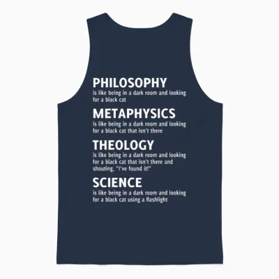Philosophy Metaphysics Theology Science Quote Unisex Tank Top - Navy