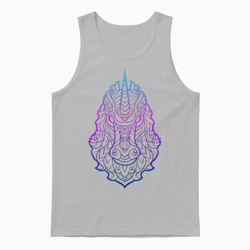 Funny Unicorn Unisex Tank Top in Ash