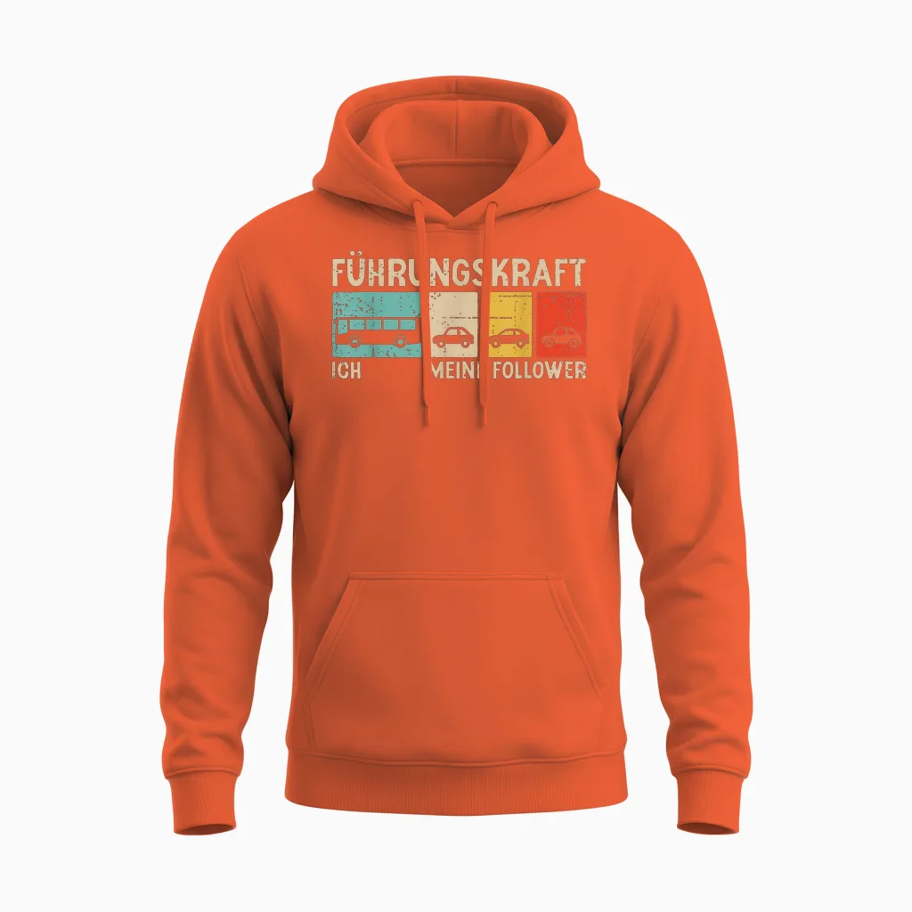 Führungskraft Linienbus Ich Meine Follower Busfahrer Unisex Hoodie in Orange