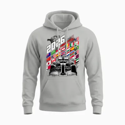 Racing Car Calendar 2026 Circuit Schedule Places Men Women Unisex Hoodie - Ash