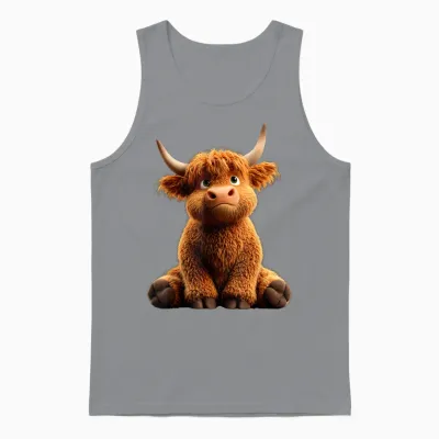 Kuh Highland Cow Hochlandrind Bauer Rind Bauernhof Süße Kühe Unisex Tank Top - Sport Grey