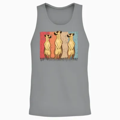 Meerkat Vintage Retro Unisex Tank Top - Sport Grey