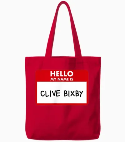 Hallo, Mein Name Ist Clive Bixby Phil Tote Bags - Red