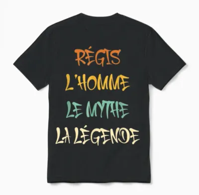 Régis Men's Myth Legend Gift Idea Humour First Name Régis Unisex T-Shirt - Black