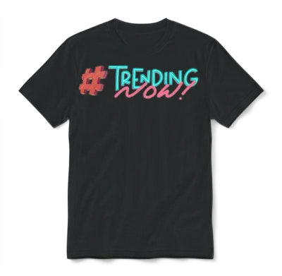 Trending Now Hashtag Unisex T-Shirt - Black