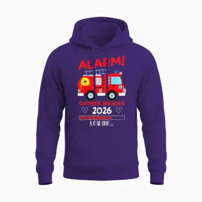 Children's T-Shirt with German Text "ich Werde Großer Bruder 2026" [german Language] Unisex Hoodie - Purple
