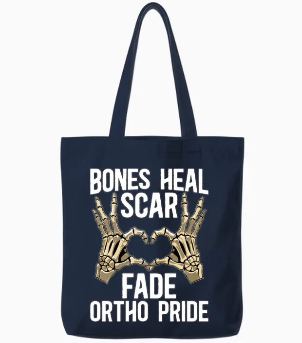 Orthopedic Surgeon Bones Heal Physical Therapist Tote Bags in Navy