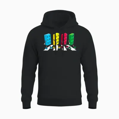 Master Builder Colourful Building Blocks Streets Boys Kids T-Shirt, Black Unisex Hoodie - Black