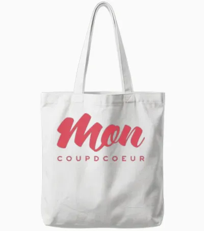 Moncoupdcoeur Red Retro Tote Bags - White