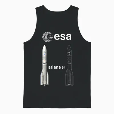 Esa Ariane 64 Booster Rocket Unisex Tank Top - Black
