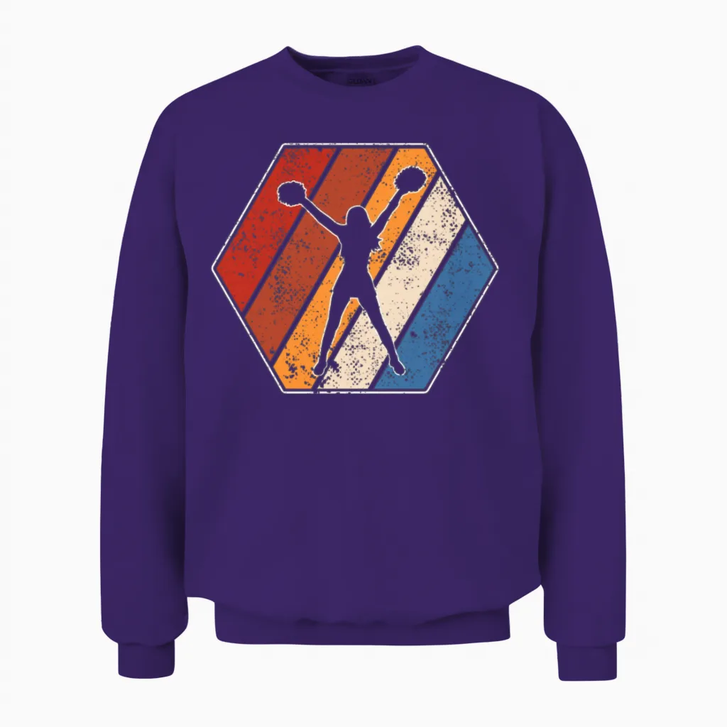 Cheerleading Retro Unisex Sweatshirt in Purple