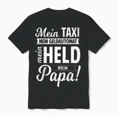 Mein Held Mein Papa Vatertag Taxi Geldautomat Lustig Vater Unisex T-Shirt - Black