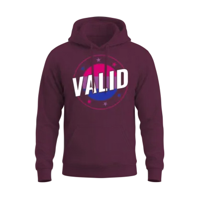 Bisexual Funny Valid Bi Pride Bisexuality Unisex Hoodie - Maroon