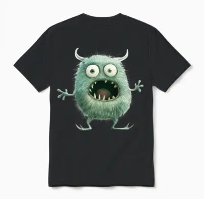 Funny Monster Unisex T-Shirt - Black