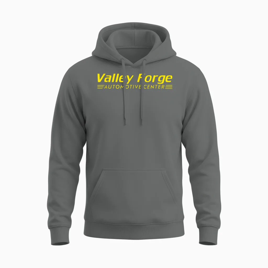Tires Valley Forge Automotive Officially Licensed Unisex Hoodie in Graphite Heather